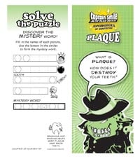 Captain Smile & Friends Brochure Plaque, 4 Panels, English, 3.5 in x 8.5 in, 50/Package