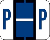 Tab "P" End Tab Labels, 1.25" x 1", 500/Roll
