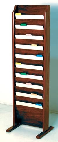 Chart Holder 10-Pocket Mahogany, Standing, Each