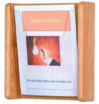 Stance Wall Magazine Display, 1 Pocket, Light Oak Wood/Acrylic, 11 3/8 in x 11 in x 3 in