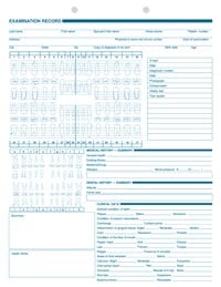 Chart Form Permanent Arch & Service Record, Exam Record Dental Charts, Vertical 2-Sided, 8.5 in x 11 in, Anatomic Diagrams, 250/Pk