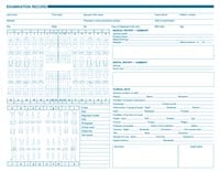 Dental Exam Record Chart Form, Permanent Arch & Service Record, 2-Sided, 8.5" x 11", Anatomic Diagrams, 250/Pkg