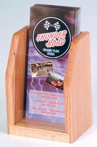 Wooden Mallet Counter Brochure Display, 1 Pocket, Light Oak Wood/Acrylic, 7.5 in x 5.25 in x 4 in, Each