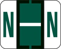 Tab "N" End Tab Labels, 1.25" x 1", 500/Roll