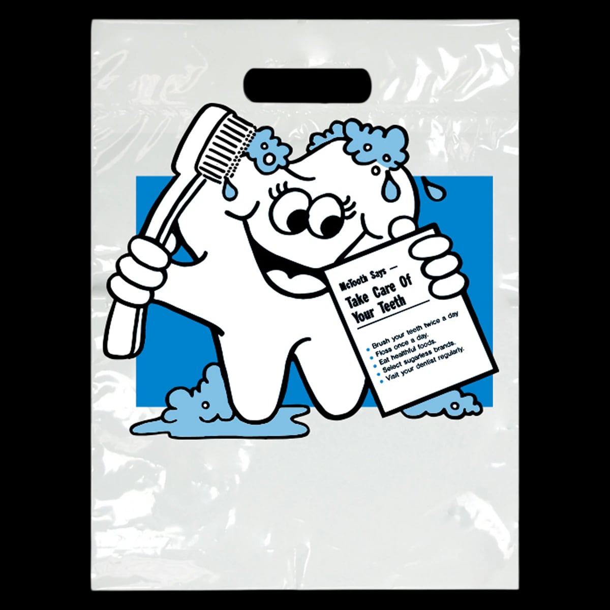 Sherman Specialty McTooth Says Take-Home Bag, 2-Color, White, 9" x 13", 100/Box, LBG28