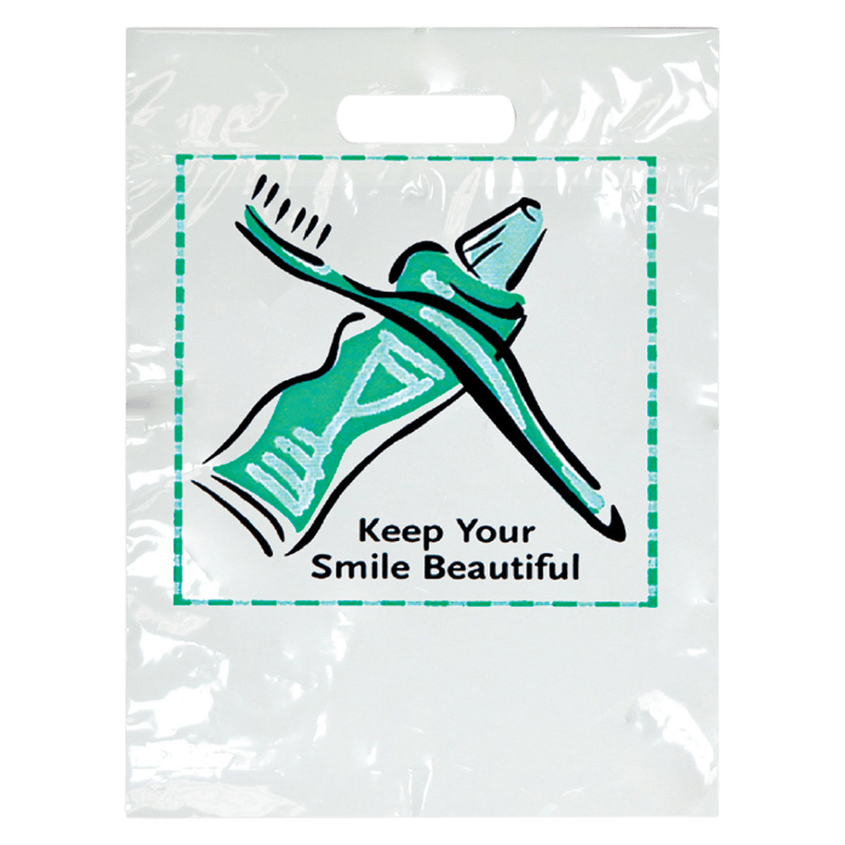 Sherman Specialty Smile Beautiful Take-Home Bags, 2-Color, 9" x 13", 100/Bag, LBG32