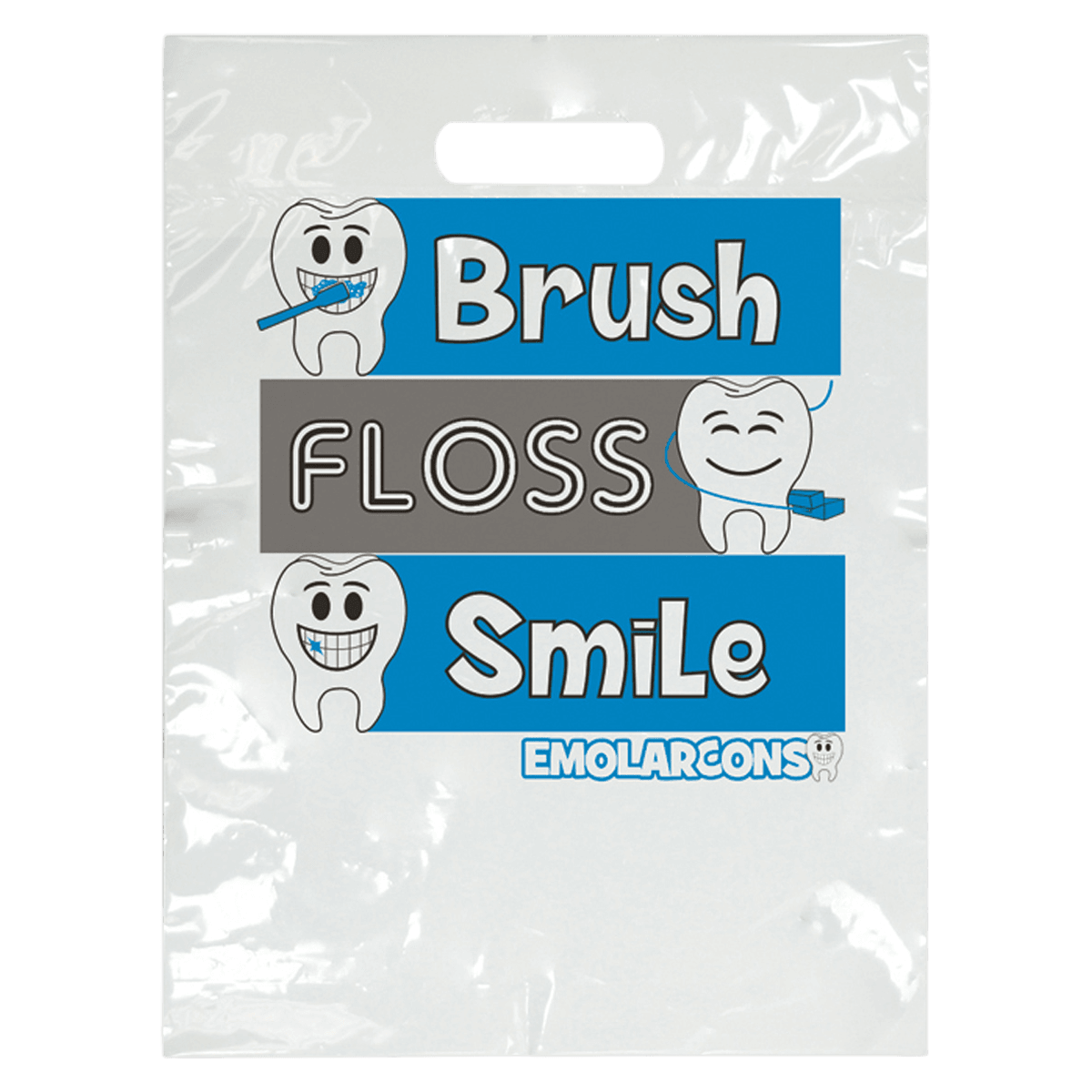 Sherman Specialty Small Brushing Buddies Bag, White, 7.5" x 9", 100/Pack, SBG12