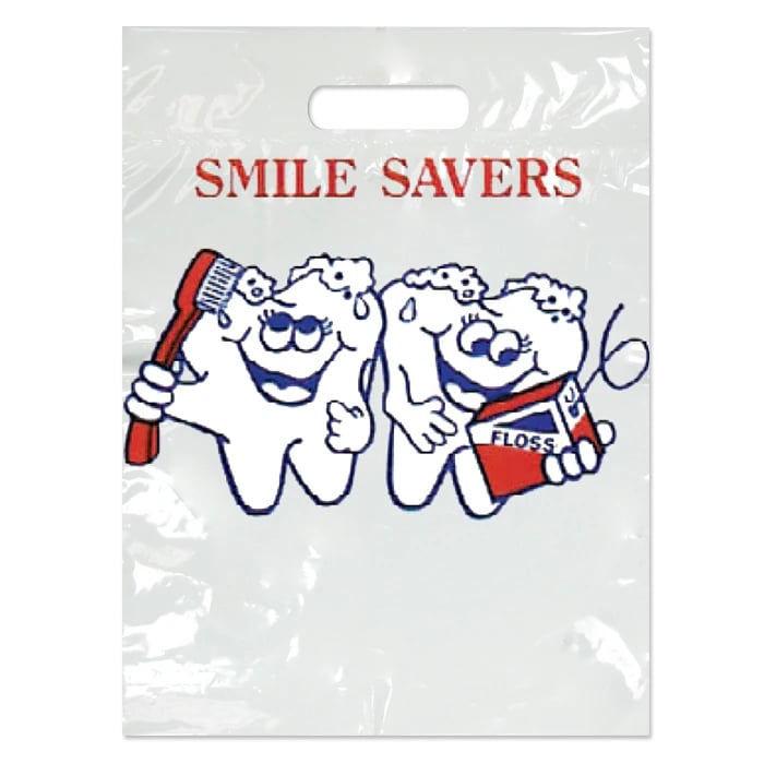 Smile Savers Patient Take-Home Bags, Small, White, 7.5" x 9", 100/Pkg, SBG34