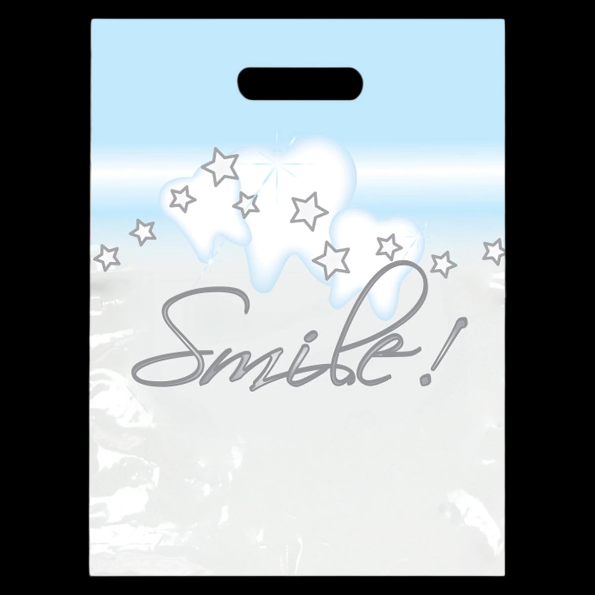 Sherman Specialty Large Stars & Smile! Take-Home Bag, 9" x 13", White, 100/Pkg, LBG64