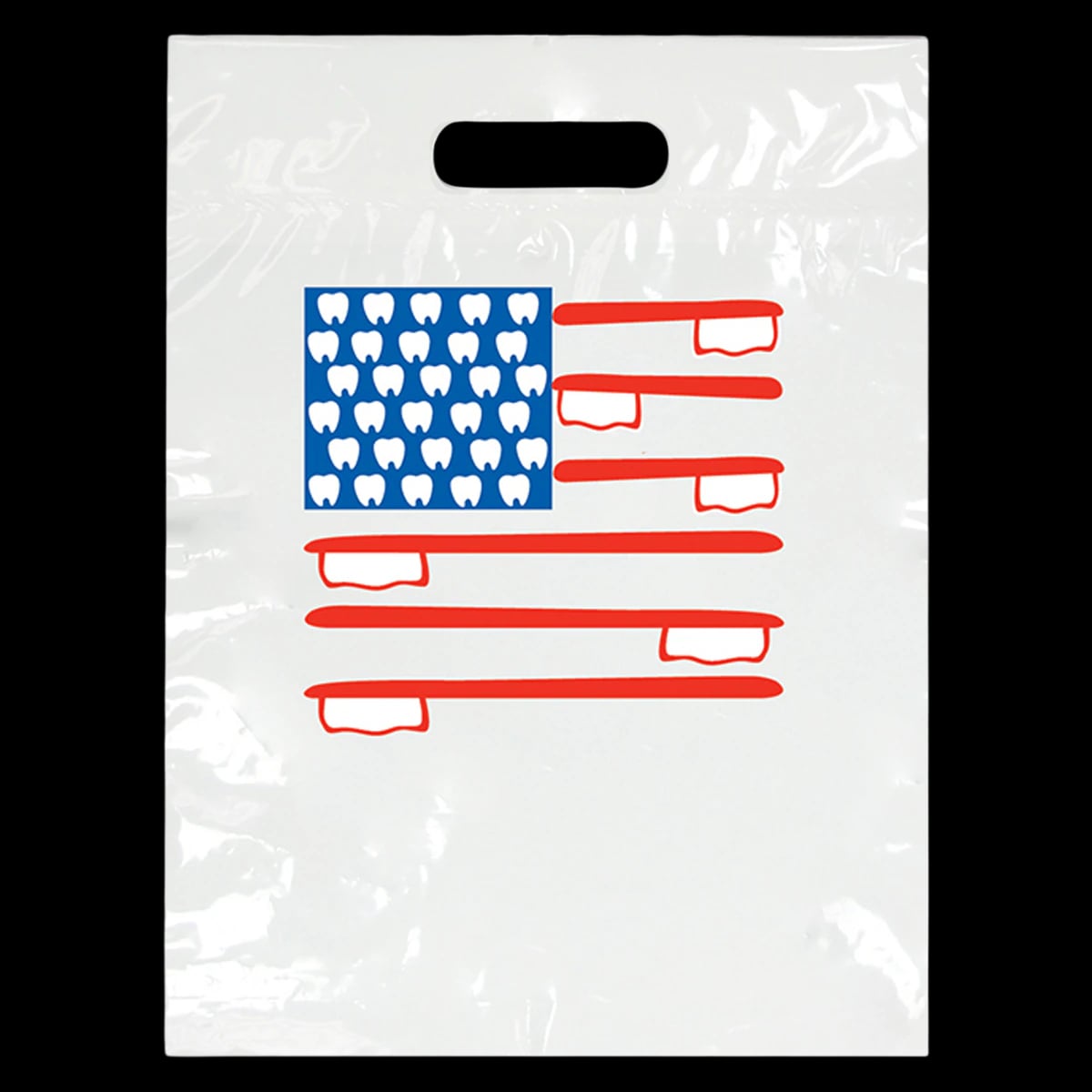 Sherman Specialty Scatter Bags, American Flag, 7½" x 9", White, 100/Pkg, SBG60