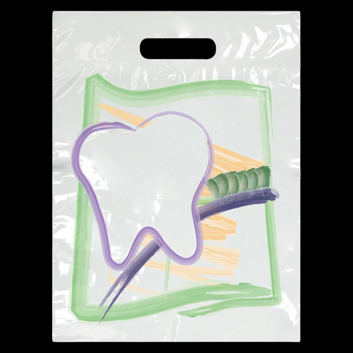 Sherman Specialty Tooth and Brush Abstract Art Full Color Scatter Bags, 9" x 13", 250/Pkg, 99F14
