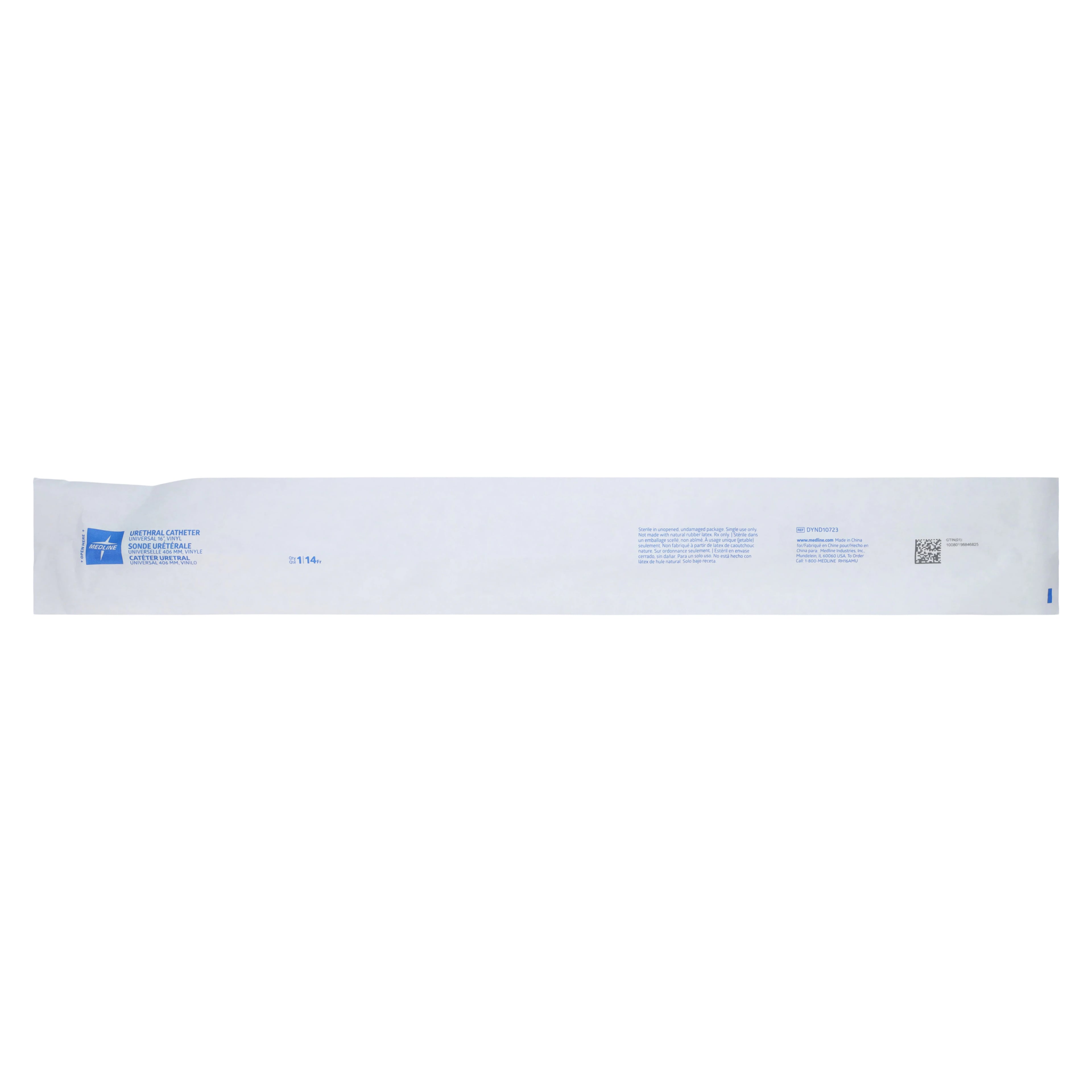 Medline Self-Cath Intermittent Urethral Catheter, Sterile, Vinyl, 14 Fr