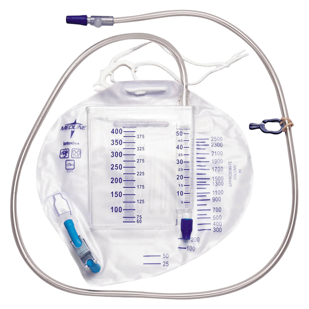 Medline Urine Meter, Sterile, 400 mL, 9/32" Tubing