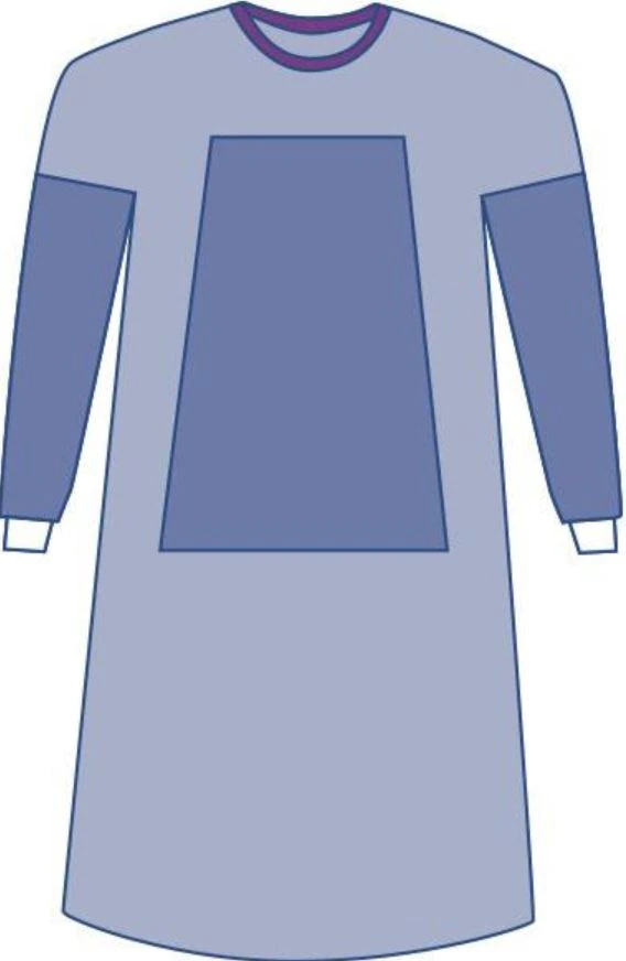 Medline Eclipse AAMI Level 3 Sterile Reinforced Gown, 2XL, Blue, Hook & Loop Neck, 18/Case