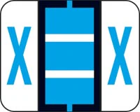 Tab "X" End Tab Labels, Blue, 1.25" x 1", 500/Roll