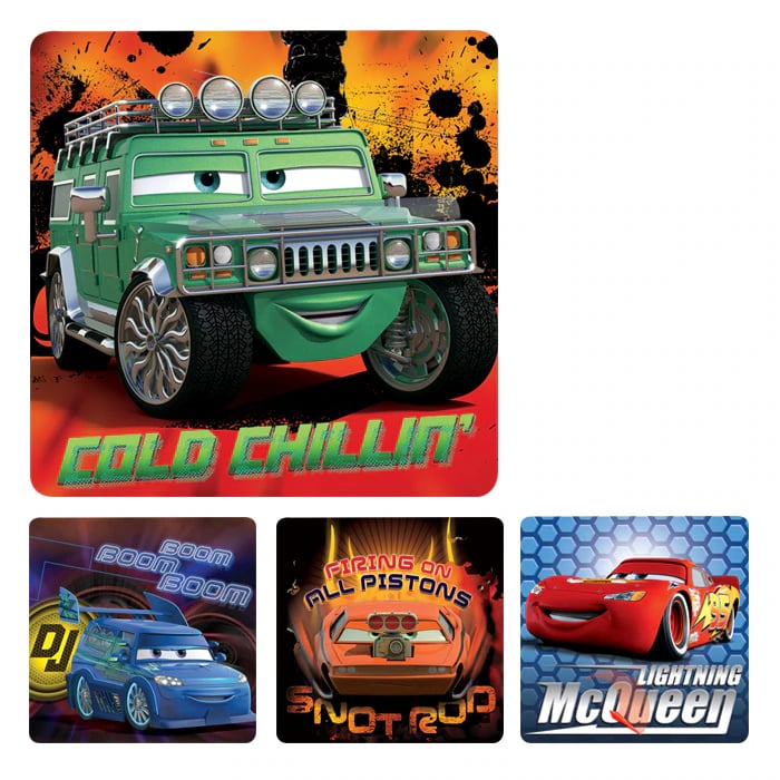 Sticker Cars, Assorted, 2.5 in x 2.5 in, 100/Roll