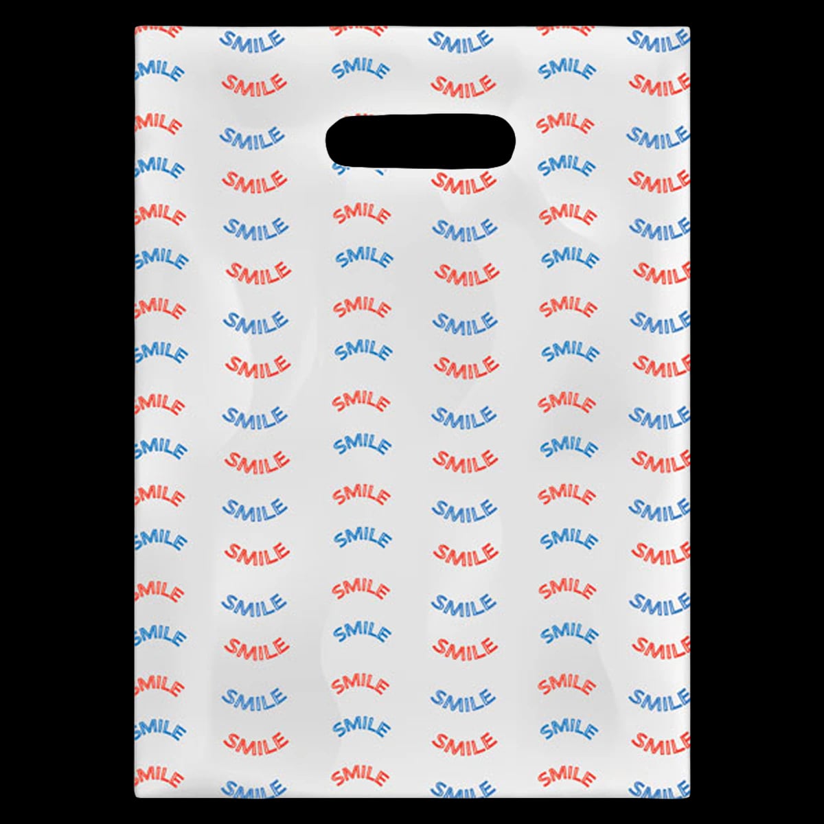 Sherman Specialty Smile Scatter Bag, Red and Blue Smile Design, Clear, 7.5" x 10", 100/Pkg, 98A