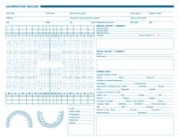 Dental Exam Record Chart Form, Permanent Arch & Service Record, 2-Sided, 8.5" x 11", Anatomic Diagrams, 250/Pkg