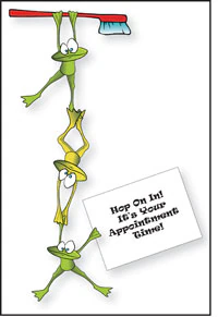 Recall Card Frogs with Toothbrush, Laser 4-Up, 8.5 in x 11 in, 200/Box