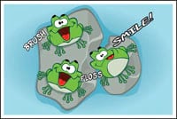 Recall Card Frogs on Lilly Pad, Laser 4-Up, 8.5 in x 11 in, 200/Package