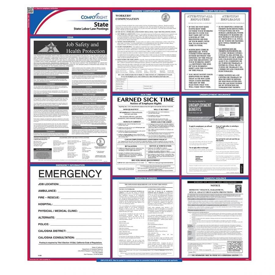 Comply Right State Labor Law Poster, Maryland, English, 27 in x 39 in, 100 Lb Gloss Stock