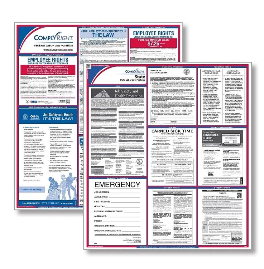 Comply Right Federal & State Labor Law Poster Kit, Connecticut Administrative, English, 24 in x 32.75 in, 100 lb Gloss Stock