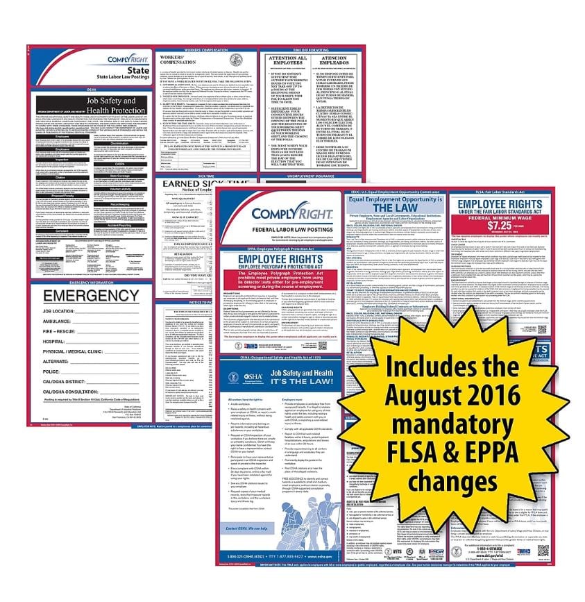 Comply Right Federal & State Labor Law Poster Kit, Connecticut Mercantile, English, 24 in x 32.75 in, 100 lb Gloss Stock