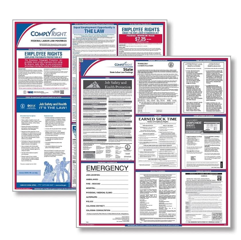 Comply Right Federal & State Labor Law Poster Kit, Iowa, English, 24 in x 32.75 in, 100 lb Gloss Stock