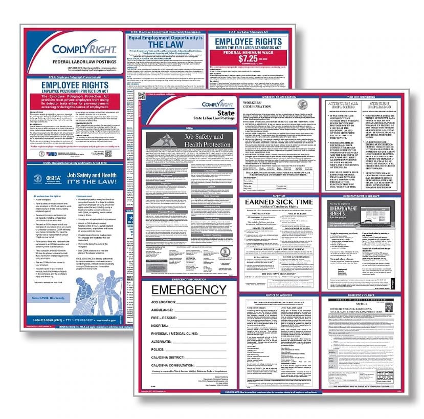 Comply Right Poster Federal & State Labor Law Kit, Virginia, English, 24 in x 32.75 in, 100 Lb Gloss Stock