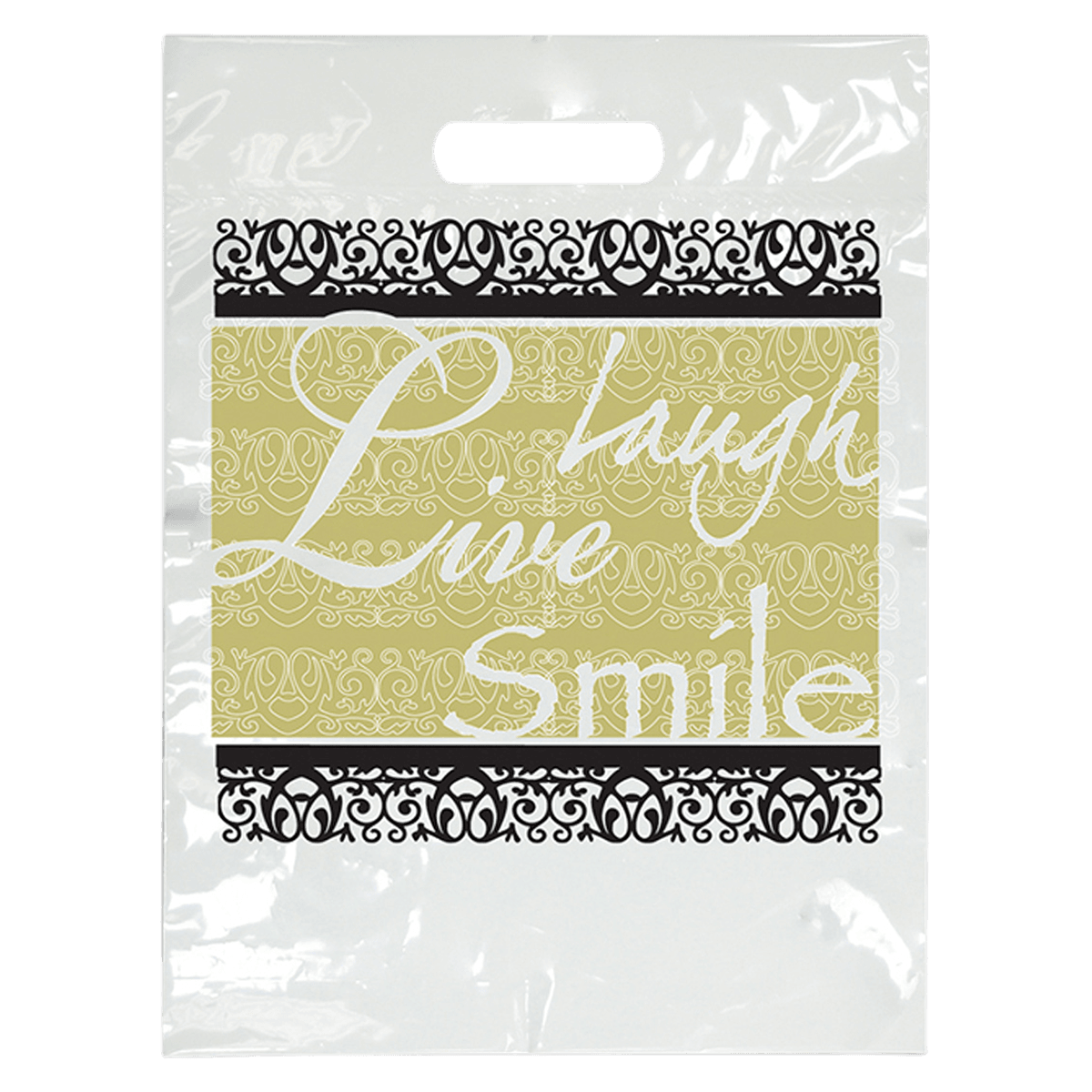 Sherman Specialty Fancy Laugh Bag, 2-Color, Small, 7.5" x 9", White, 100/Box, SBG98