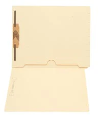 End Tab Folder with Full Pocket and Fastener, 11 Pt. Manila, Letter Size, 9-1/2" H x 12-1/4" W, 50/Box