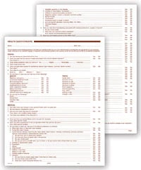 Form Health History, Questionnaire, 2-Sided, 8.5 in x 11 in, 250/Pk