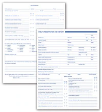 Form Registration Child Blue, 2-Sided, English, 8.5 in x 11 in, 250/Package