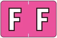 Colwell Jewel Tone "F" Pink Labels, 1.5" x 1", 500/Roll