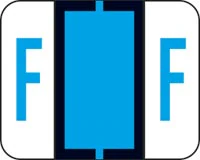 Tab "F" End Tab Labels, Blue, 1.25" x 1", 500/Roll