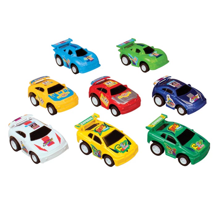 Super Pull-Back Cars Assortment, 2", 24/Pkg, S25061