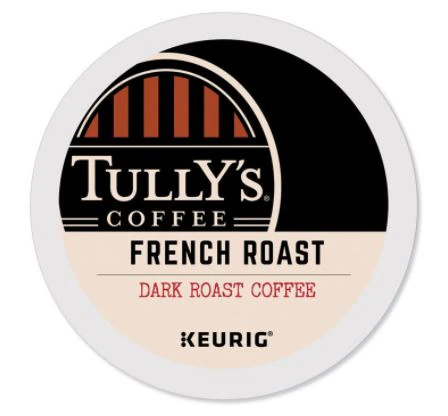 Tully's French Roast Coffee K-Cup Pods for Keurig Brewers, Dark Roast, 100% Arabica, 24 Count (GMT192619)