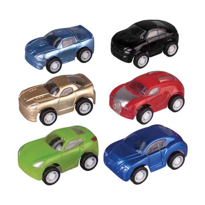 Sherman Specialty Pull-Back Sports Car Assortment, 2", Assorted Colors, 36/Pkg, S9579