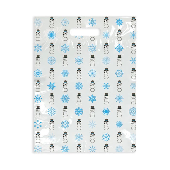 Sherman Specialty Winter Scatter Bag, Clear with Snowmen and Snowflake Design, 7.5" x 10", 100/Box