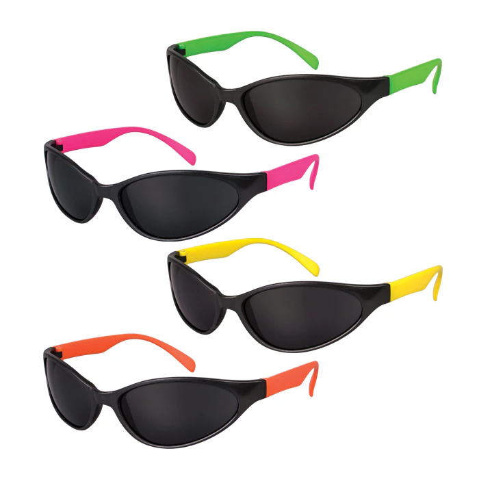 Neon Sport Glasses, Assorted Colors, 12/Box