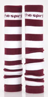 Med Sleeve Stripe Maroon/White, Adult Unisex, One Size, Nylon/Spandex, 1 Pair