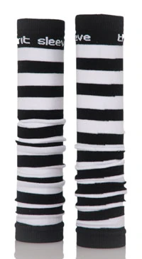 Med Sleeve Stripe Black/White, Adult Unisex, One Size, 1 Pair