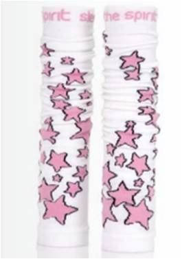 Med Sleeve Pink Stars on White, Adult Unisex, Nylon/Spandex, One Size, 1 Pair