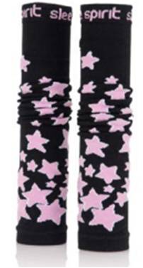 Med Sleeve Pink Stars on Black Compression Arm Sleeve, Adult Unisex, One Size, 1 Pair