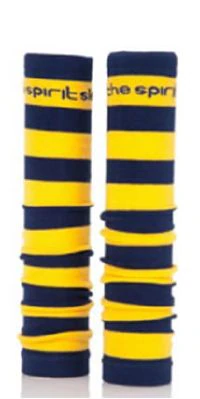 Med Sleeve Adult Unisex Compression Sleeve, Navy/Gold Stripe, Nylon/Spandex, One Size, 1 Pair