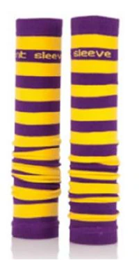 Med Sleeve Stripe Purple/Gold, Adult Unisex, Nylon/Spandex, One Size, 1/Pair