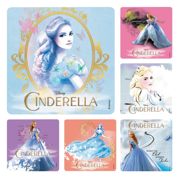 Cinderella Movie Stickers, 2.5" Assorted Designs, 100/Roll, PS587