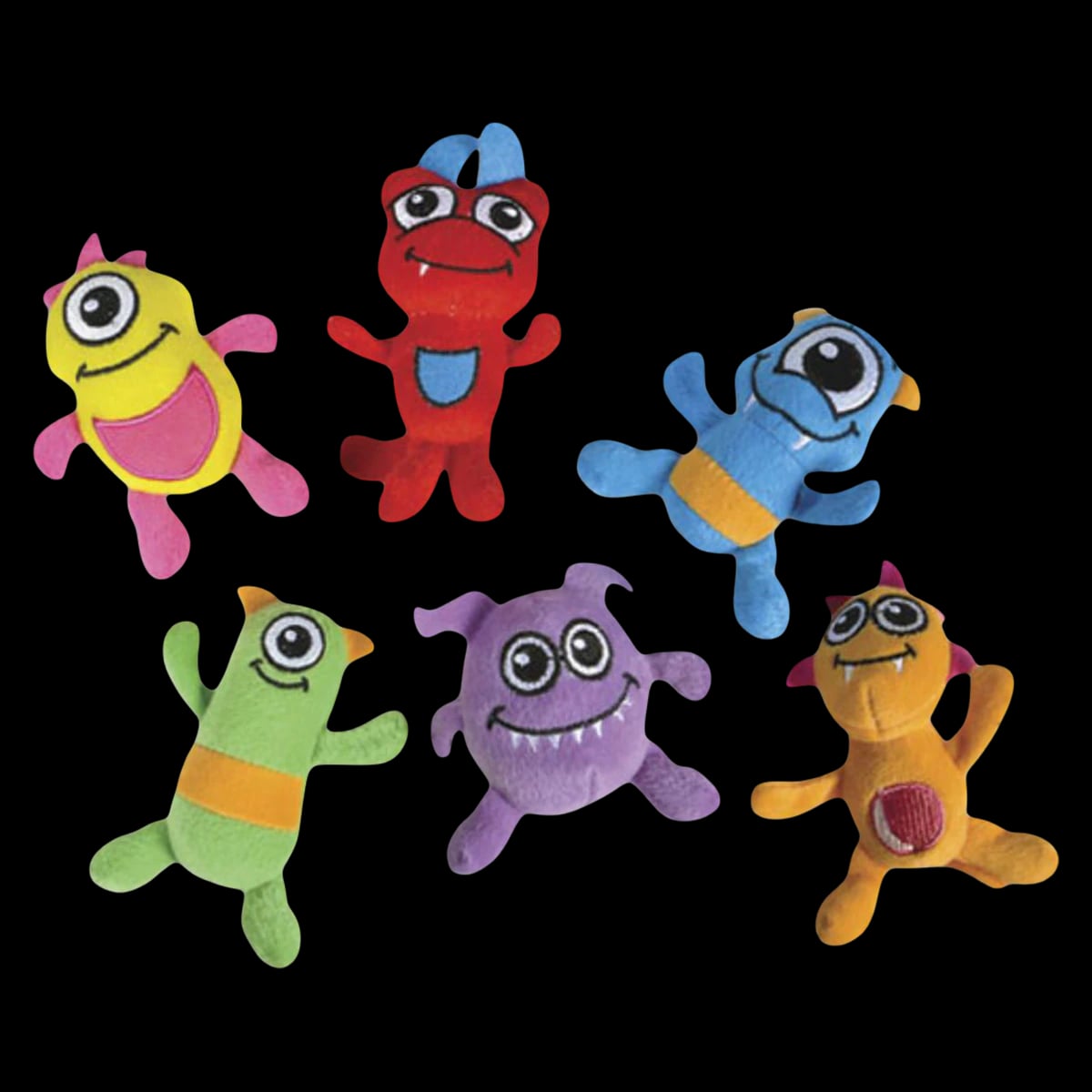 Sherman Specialty Plush Cavity Monsters, 4 1/2", Assorted Colors, 12/Pack