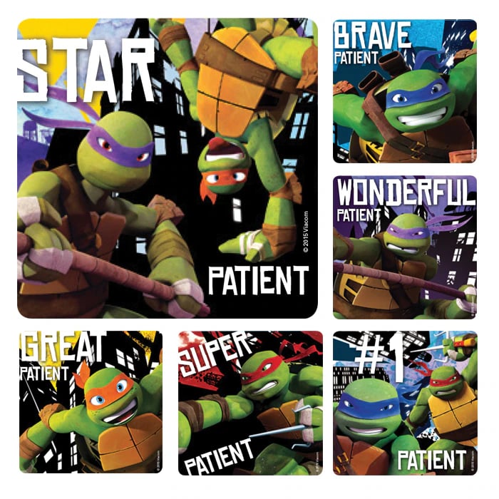Teenage Mutant Ninja Turtles Patient Stickers, Assorted Designs, 2.5" x 2.5", 100/Roll, PS597