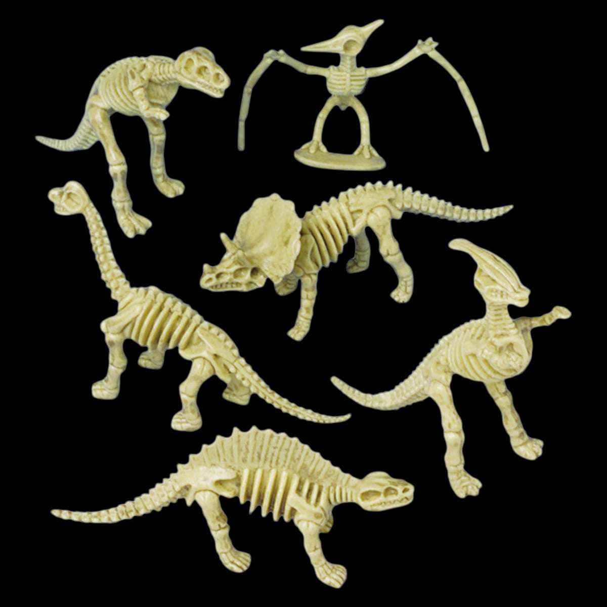 Toy Skeleton Dino Figurine, Assorted Styles, 3.5 in, 36/Pk, JV414